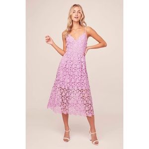 Astr the label lace a line midi dress